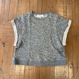 Derek Lam 10 Crosby Cropped Pullover Top Women’s 4 Knit Gray Short Sleeve Muscle